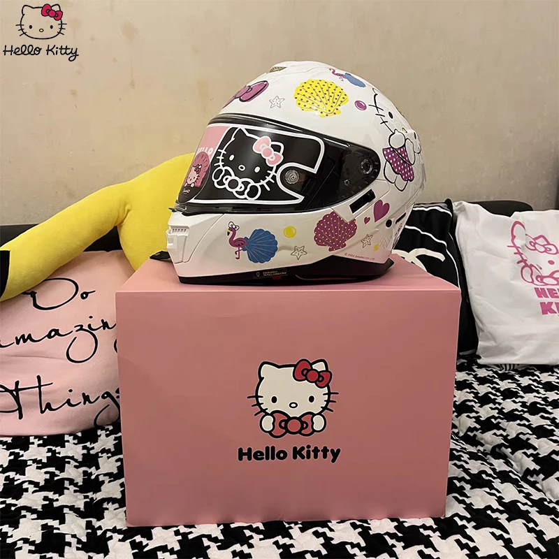 Hot Sanrio Hello Kitty Motorcycle Helmet Full Face Racing Helmets
