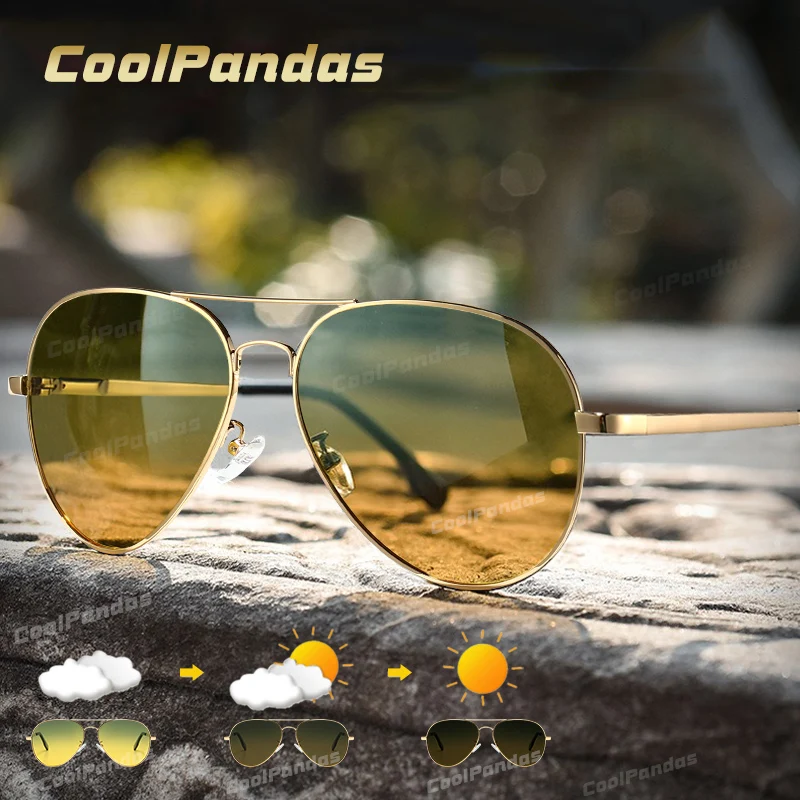 Gafas de sol fotocromáticas para conducir de noche para hombre y