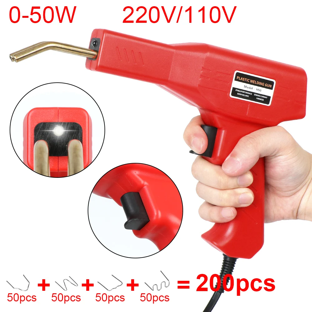 

Soldering Iron PVC Welder Gun Car Bumpers Repair Kit 50W Hot Staplers Machine Welding Wire Plastic Welder Handy