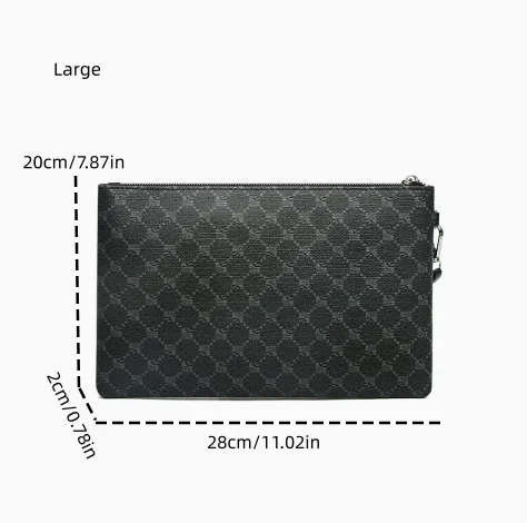 Borsa a tracolla da uomo in pelle, sottile, da lavoro, a busta, pochette per telefono, alla moda, leggera, da portare a mano - immagine 5