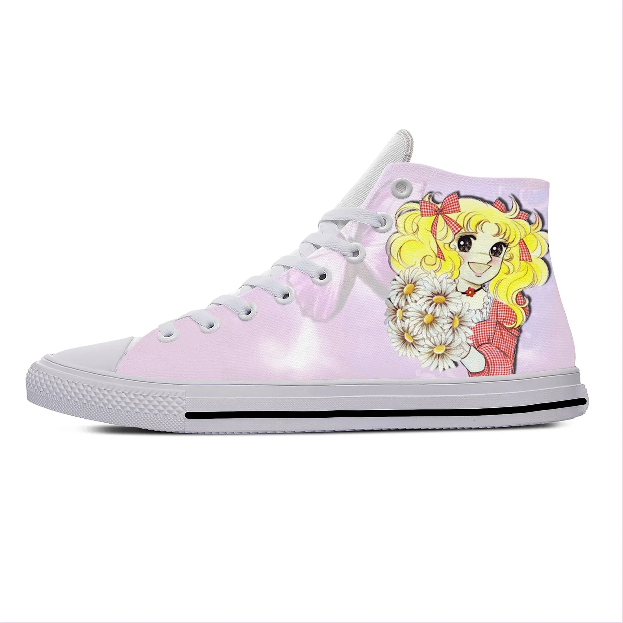 Japanese Anime Manga Cartoon Candy Candy Fashion Casual Cloth Shoes High Top Lightweight Breathable 3D Print Men Women Sneakers