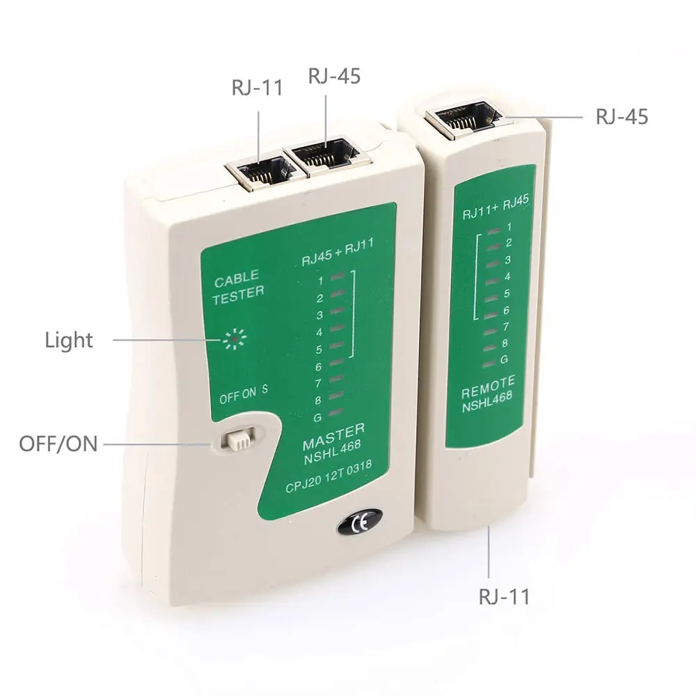 AMPCOM Network Cable Tester RJ45 Ethernet Cable Tester Lan Test Tool Cat5 Cat6 CAT7 8P 6P LAN RJ11 Telephone network cable tester