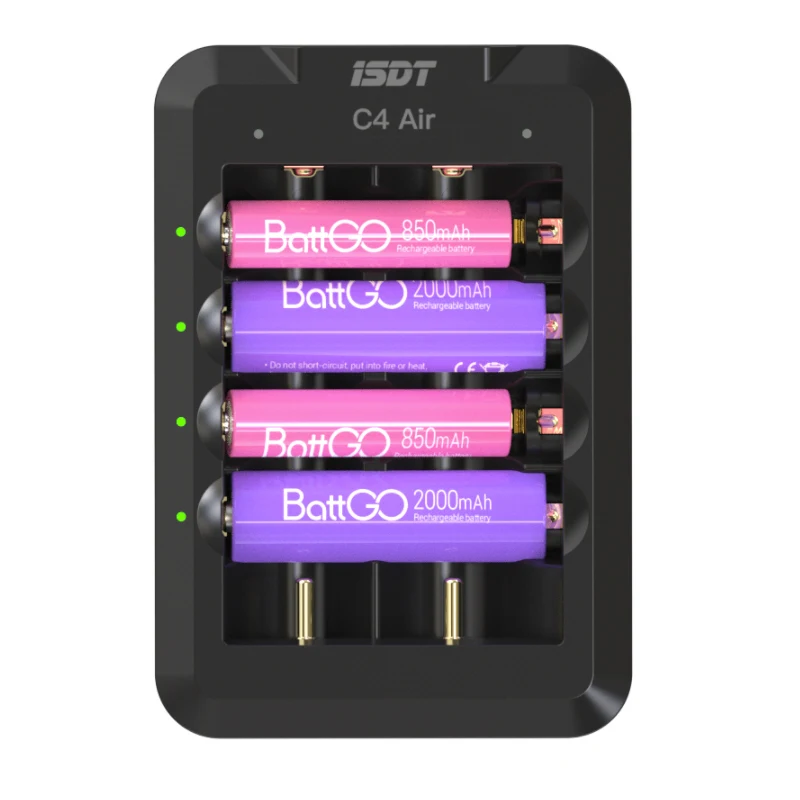 ISDT C4 Air 4A 6 Slots USB Type-C input Smart Charger with APP Connection for RC AA AAA Li-ion Rechargeable Battery
