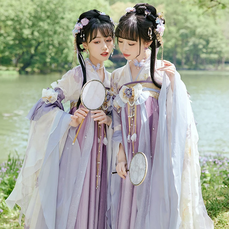 

New Hanfu Dress Chinese Traditional Classical Dance Costumes Tang Dynasty Elegant Princess Purple Dress Cosplay Clothing DQL6948