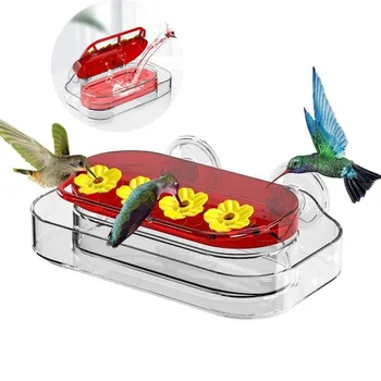 Window Hummingbird Feeders Hanging Hummingbird Feeder with Suction Cup Tabletop Humming Bird Feeder Bird Water Station Trays 1