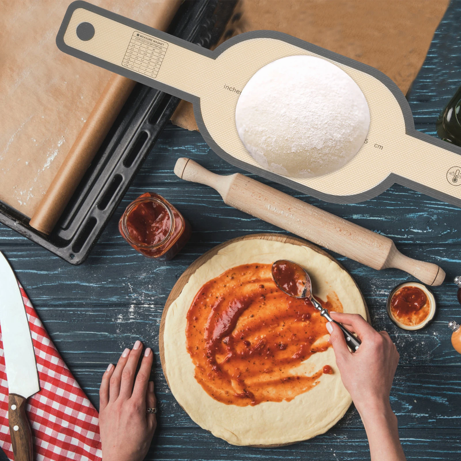 Description Picture 2 of item2pcs Silicone Bread Sling Non-Stick Silicone Baking Mat Sling Heat Resistant Reusable Silicone Dutch Oven Liner With Long Handle