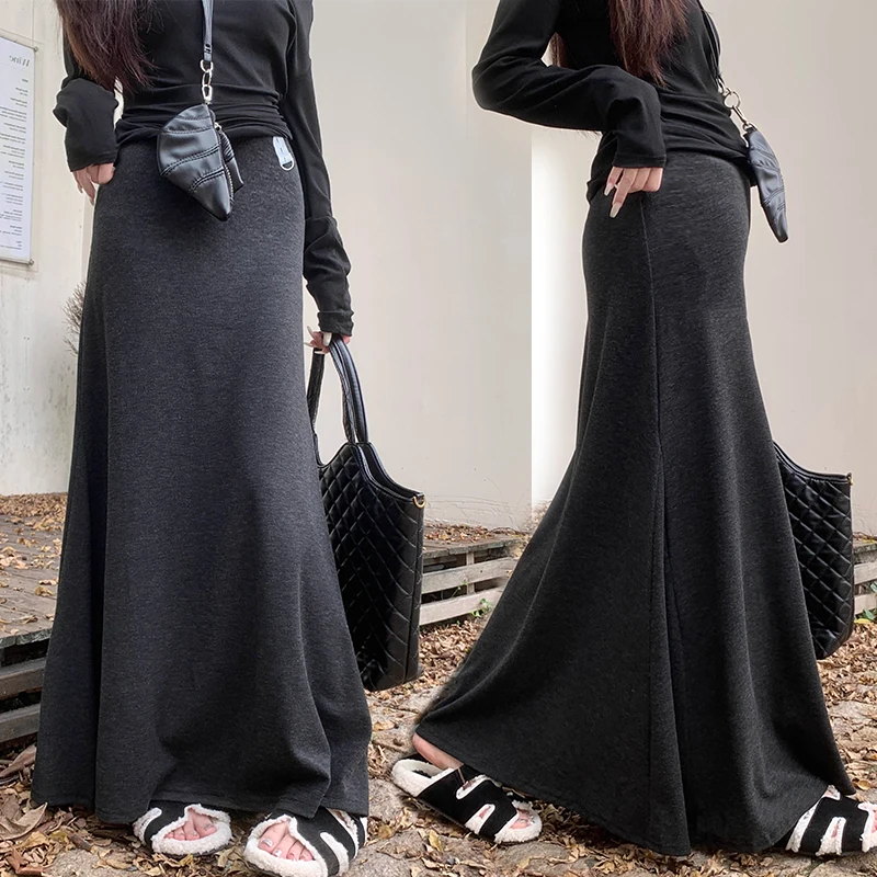 Spring Maternity Belly Skirts Adjustable Waist Long Loose Pregnancy Fishtail Skirt Floor-length Pregnant Woman Trumpet
