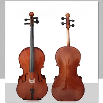 Full Size 4/4 3/4 1/2 1/4 1/8 Acoustic Cello Color Natural Glossy for Cello Beginner Eginners Practice Playing The Cello
