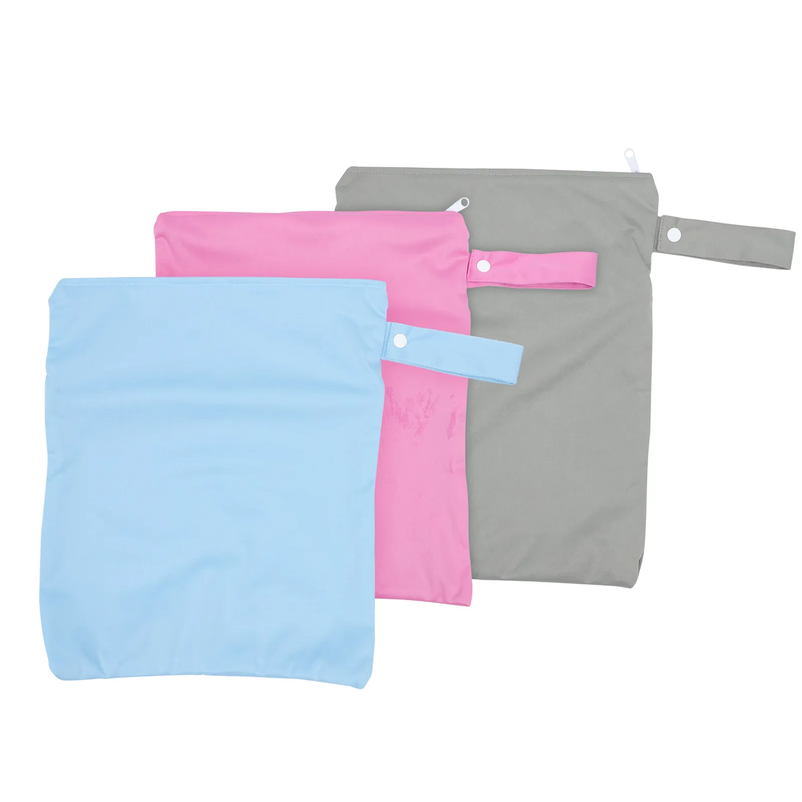 3Pcs 기저귀 건식 및 습식 가방 방수 재사용 가능 보관 정리함 여행용  천 기저귀 습식 가방 파우치 휴대용