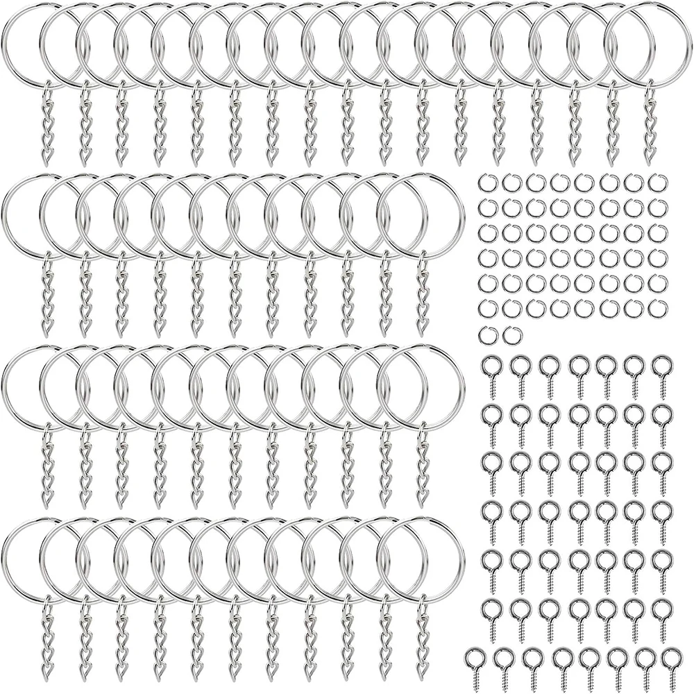 

300 шт. заготовки для брелоков разрезные кольца для ключей с цепочками открытые соединительные кольца шпильки для глаз для рукоделия Сделай Сам Изготовление ювелирных изделий полимерные брелоки