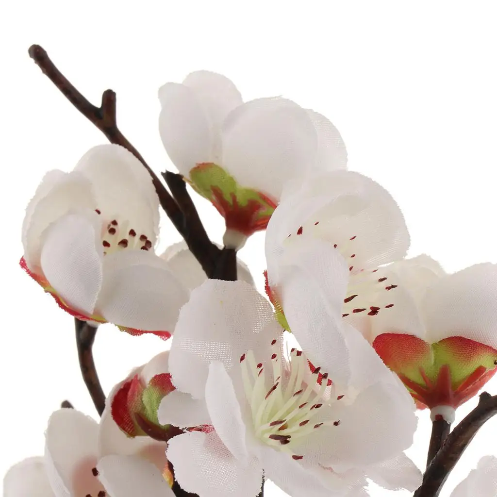 Lifelike Plum Blossom Artificial Flowers Fake Flower Indoor&Outdoor Table Decor