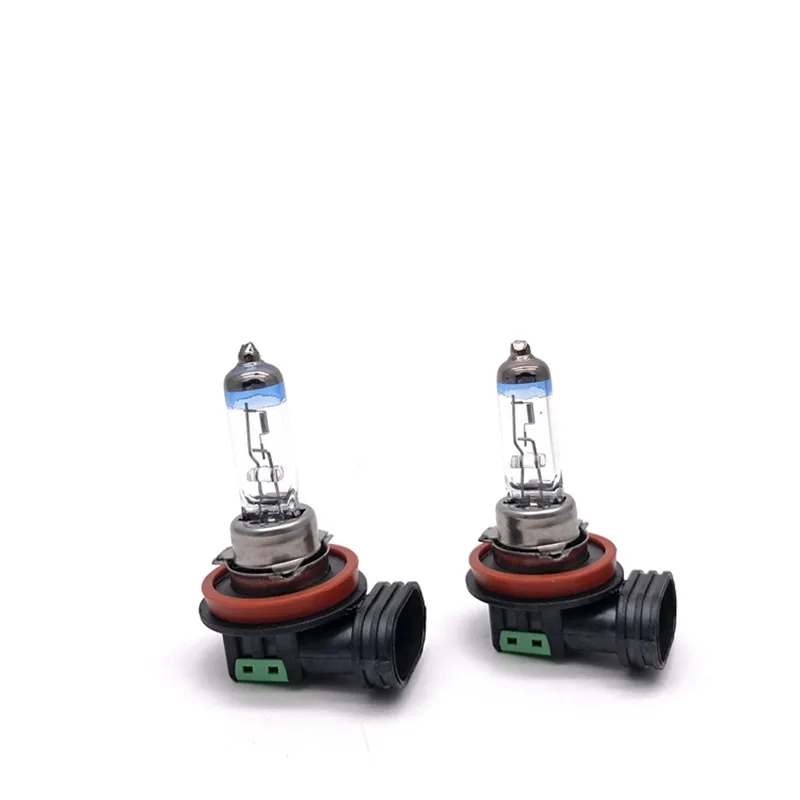 2개입 H11 자동차 할로겐 전구 12V 자동차 전구 3800K 플래티넘 헤드 55W 헤드라이트 램프 상향등 및 하향등 안개등 전구 웜옐로우