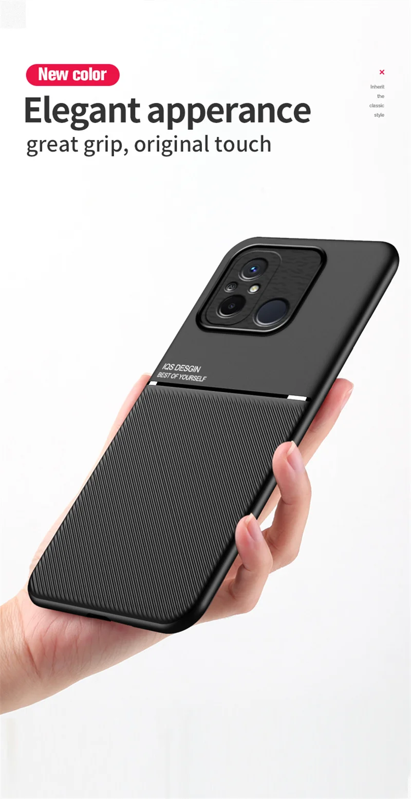 For Xiaomi Redmi 12C Case Magnetic Car Holder Leather Phone Cases For Redmi 12 C C12 Redmi12C 4G 2023 6.71" Soft Back Cover