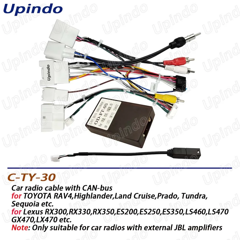 Car Stereo Radio Power Harness Cable Wire Adapter Support JBL AMP For Toyota O - Foto 2