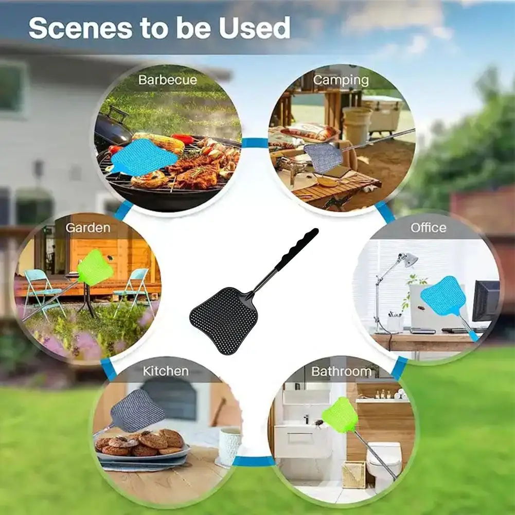 Description Picture 6 of itemPlastic Telescopic Fly Swatters Mosquito And Handle Steel Rod Retractable Swatter Fly Fly Plastic Stainless Killing Z5S8