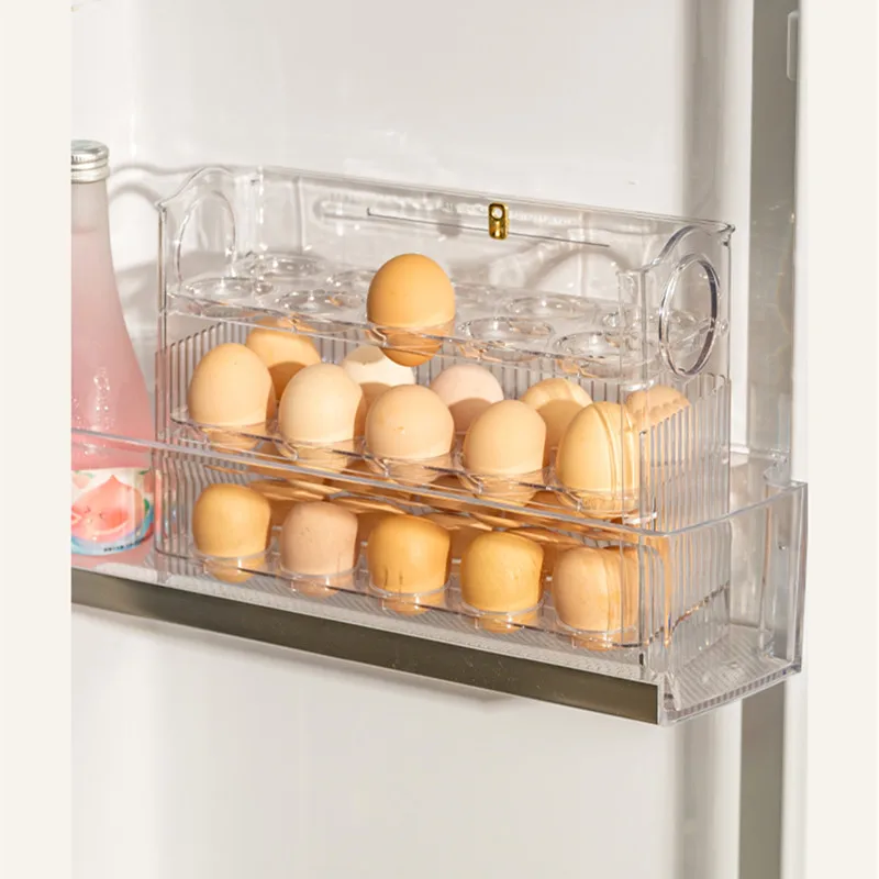 Flip-Type Eggs Storage Rack Refrigerator Organizer Food Containers Eggs  Storage Box Stand Egg Holder Fresh-keeping Case Kitchen - AliExpress