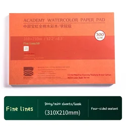 Premium Artist Watercolor Paper - 20 Sheets, 100% Cotton, 300gsm, Hand-Painted Graffiti Painting Book (300g A4 fine)