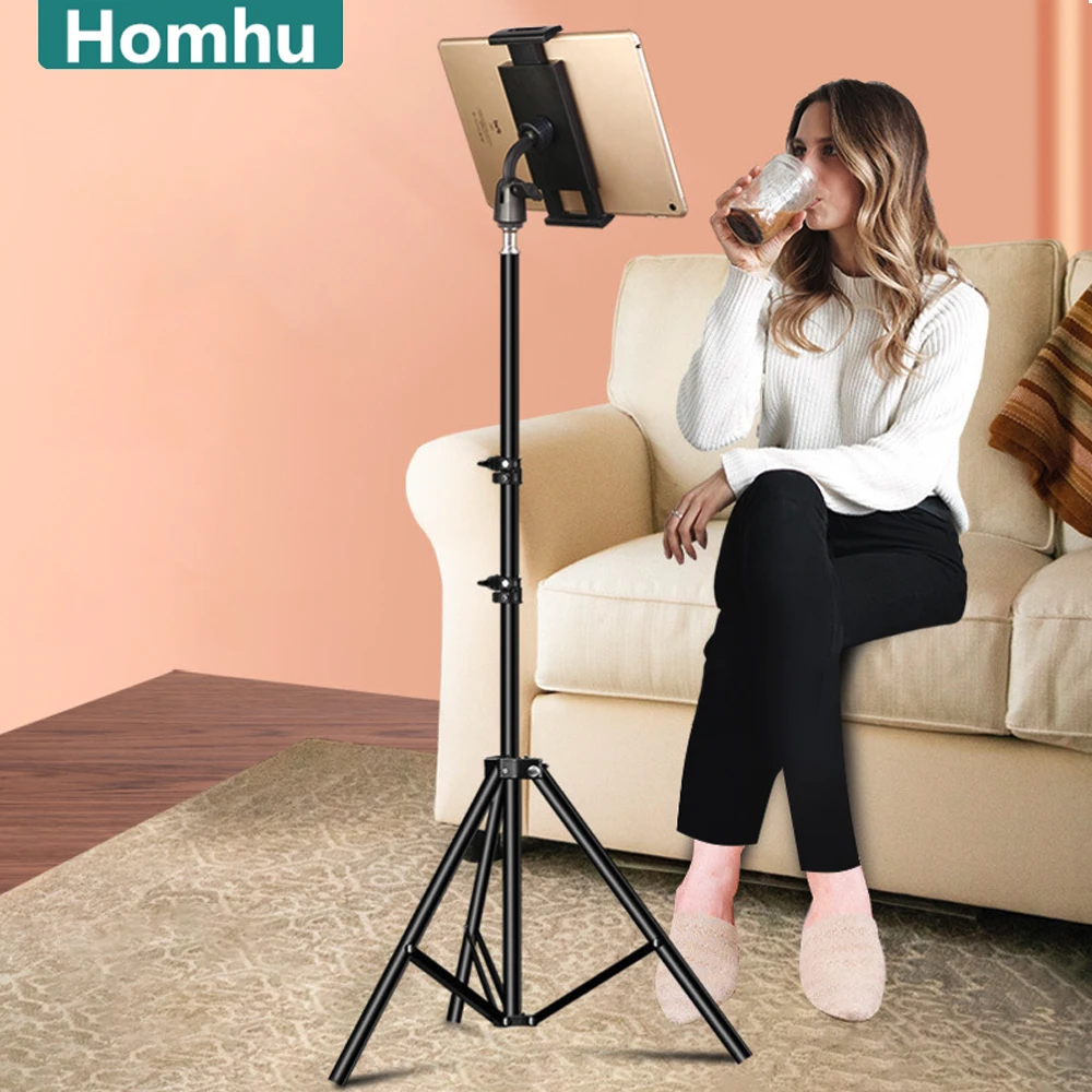 Tripé Ajustável Piso Tablet Stand Holder Mount para 414 Smartphones Preguiçoso Suporte Suporte para Ipad Pro Air Xiaomi Tab Pad
