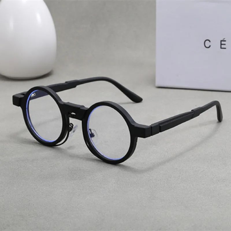 

German niche circular retro handmade glasses frame women men 2024 High quality trending product fashion anti blue light glasses