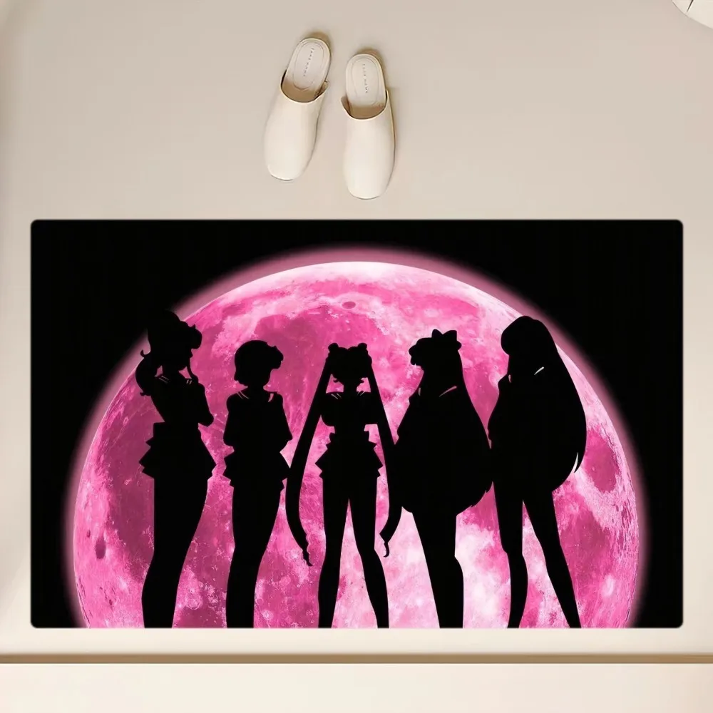 Anime S-SAILOR M-MOON Floor Mat  Anti-Slip Bathroom Kitchen Bedroom Living Room Entrance Rug Home Decor