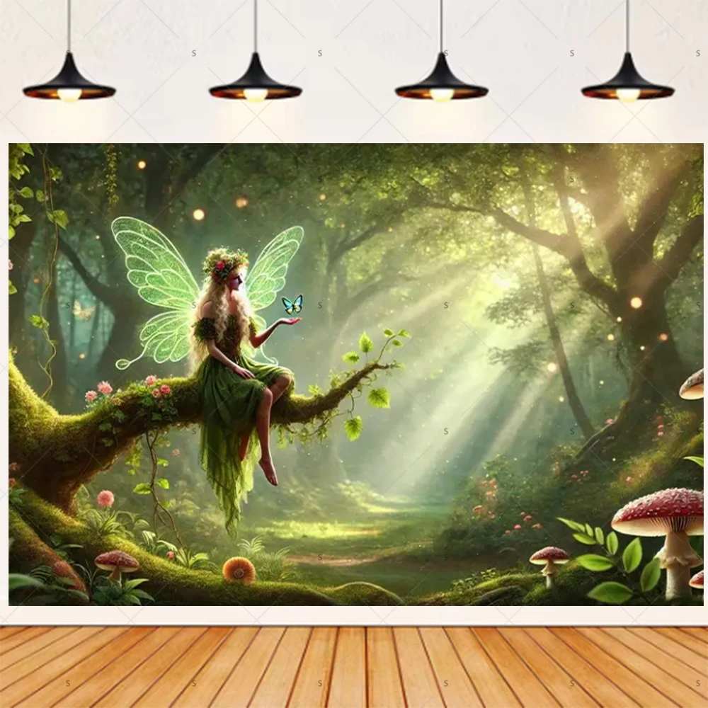 Magische Waldfee, der Hintergrundbanner sammelt, Geburtstagsparty-Dekorationen, Babyparty-Zubehör, Fotografie-Hintergrund, Kindergeschenke – Detail 12