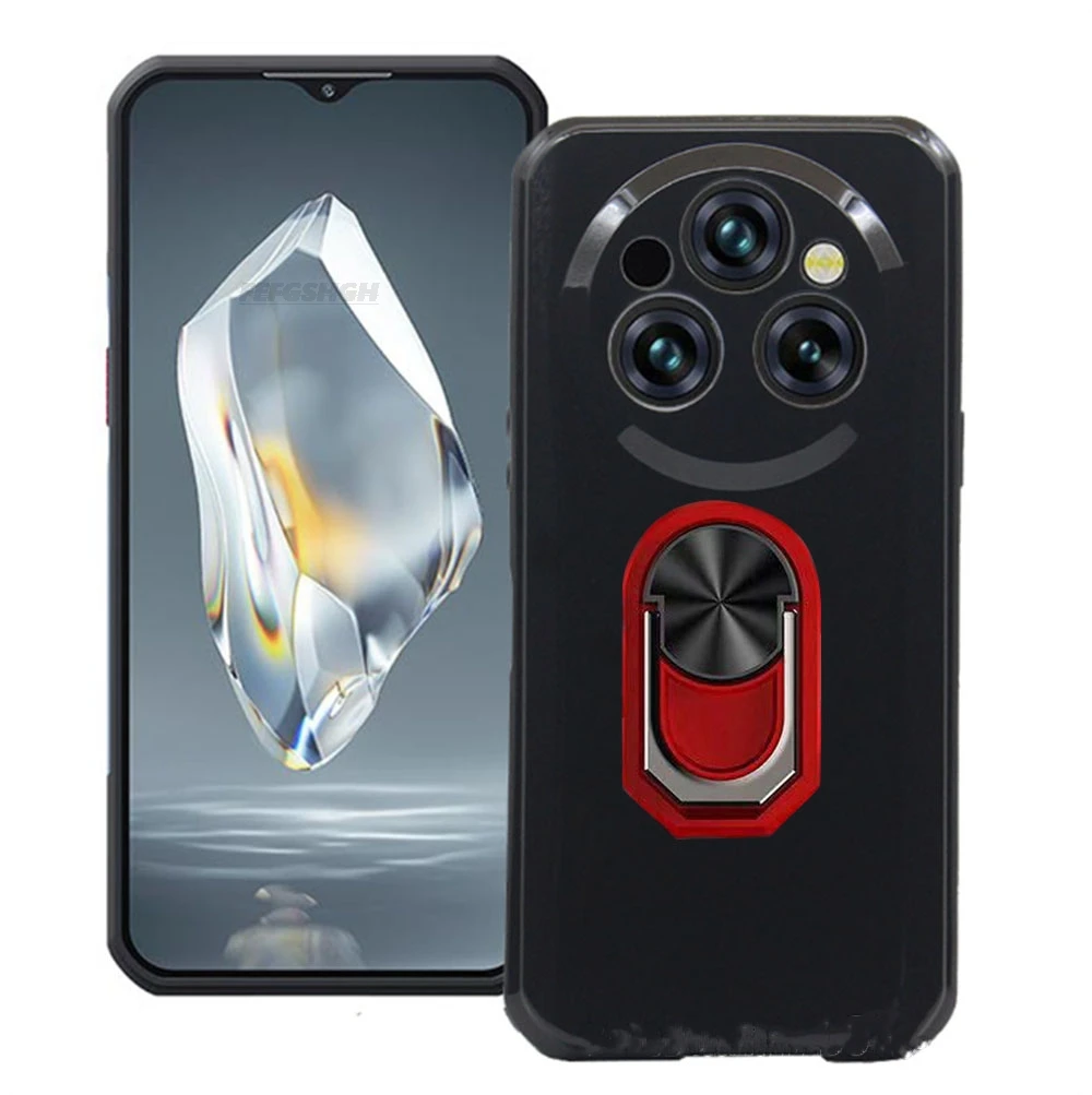 Enhanced Finger Ring Soft TPU Silicone Case with Built-in Phone Bracket
