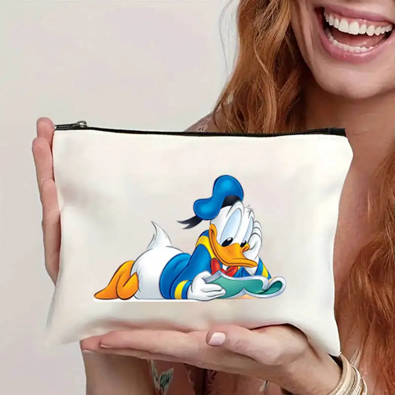 MINISO Disney Cartoons Donald Duck Tote Bag Fashion Aesthetic Shoulder Bag Eco Large Capacity Travel Shopping Bags Hand Bag 2