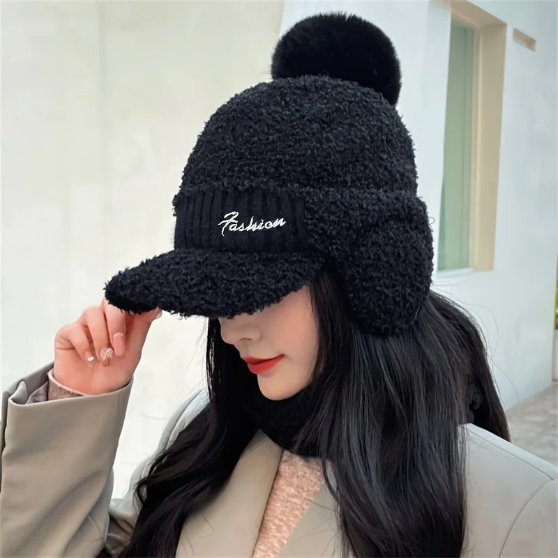 Fashion Women Winter Fur Warm Windproof Hat Lei Feng Cap Fur Ear Flap Cap Buckle Warm And Thick Ear Protection Outdoor Headwear fur hat winter hat