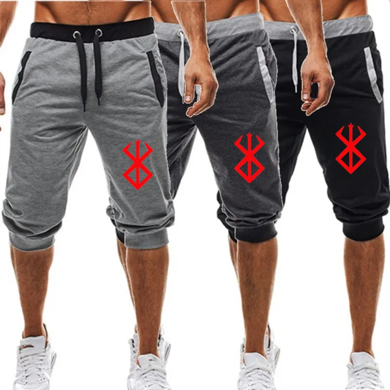 2024 New Mens cross-border sports pants men's casual jogging shorts elastic fitness pants cropped pants M-4XL Men 2
