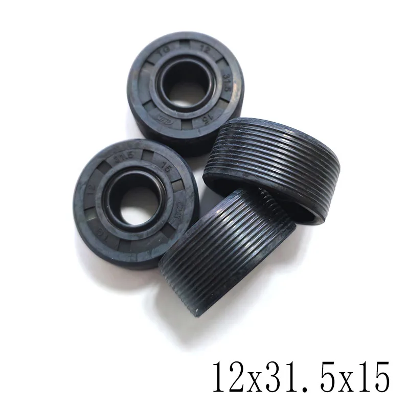 Customized NBR Shaft Nitrile Oil Seal Covered Double Lip With Garter Spring 12x31.5x15