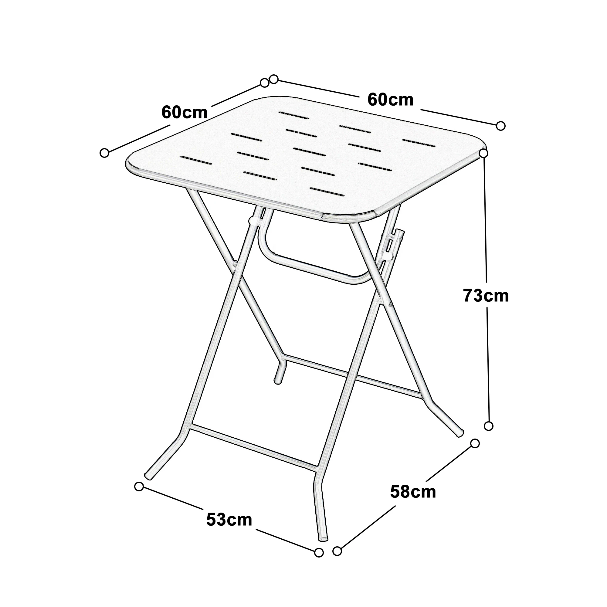 3-teiliges klappbares Bistro-Set für den Außenbereich, klappbare Terrassenmöbel-Sets mit E-Beschichtung, 2 Stühle und 1 Tisch, wetterbeständig – Detail 13