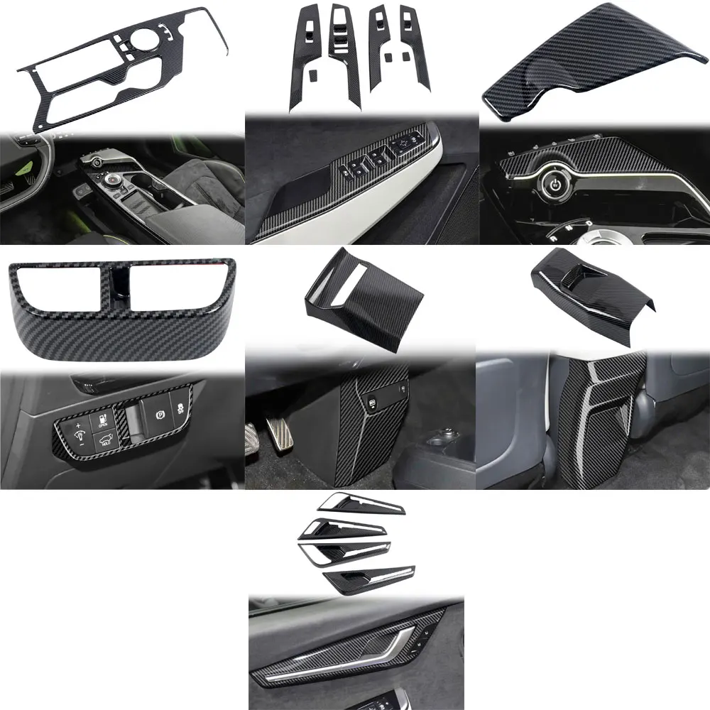 FUEISOF Auto Fensterheber Cover Für Kia EV6 2021-2024 - Holzmaserung Design