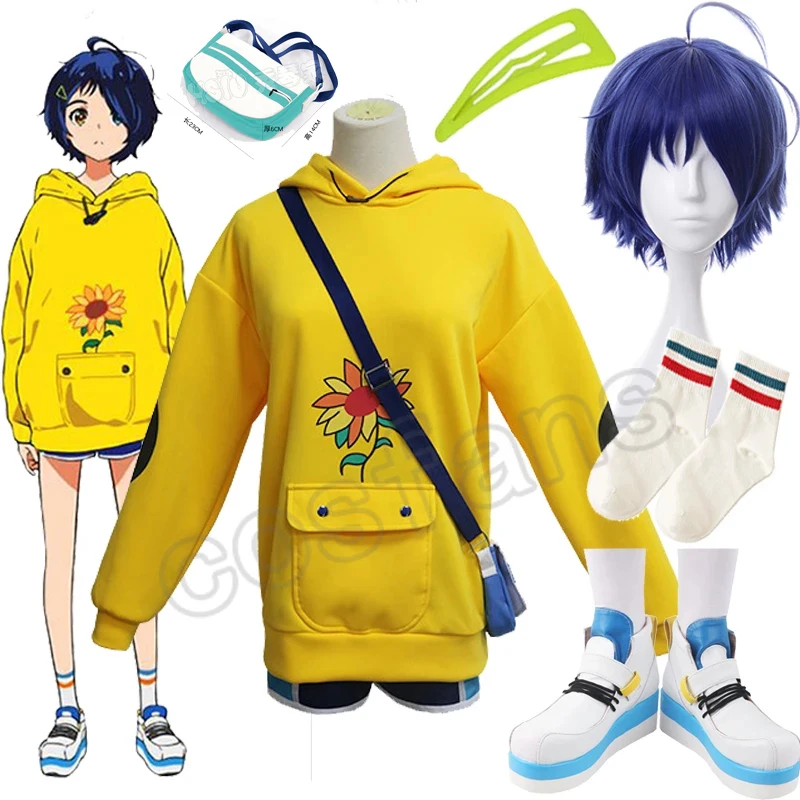 

Wonder Egg Priority Ohto Ai Cosplay Ohto Ai Hoodie Pullover Yellow Sweatshirt Costume Halloween Unisex Cute Print Casual Suits
