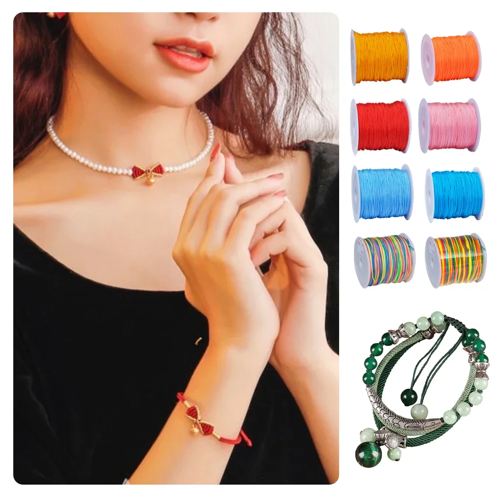 Premium 0.8mm Nylon Cord for DIY Jewelry and Craft Projects - 20M Roll