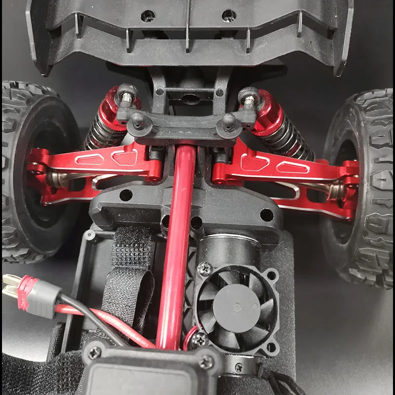 Metal Upgrade Parts Set For MJX Hyper Go 14210/14209 RC Car - 8 Sets Of Aluminum Arms, Links, And Accessories (Red)