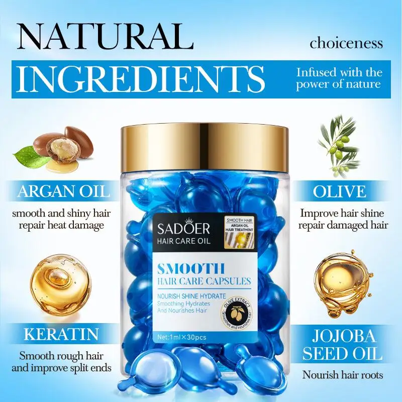 Magic Hair Vitamin Capsule Keratin Oil Fast Restore Hair Soft Smooth Shiny Deep Moisturizer Frizzy Dry Scalp Care Products