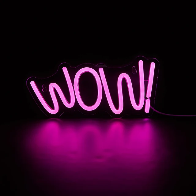 Chi-購入wow-LEDネオンサイン,USB電源,ナイトライト,3Dウォールアート 