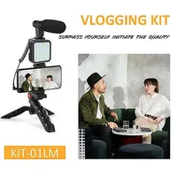 Smartphone Video Microphone Shooting Kit LED Light Stand for iPhone YouTube Live - Image 5