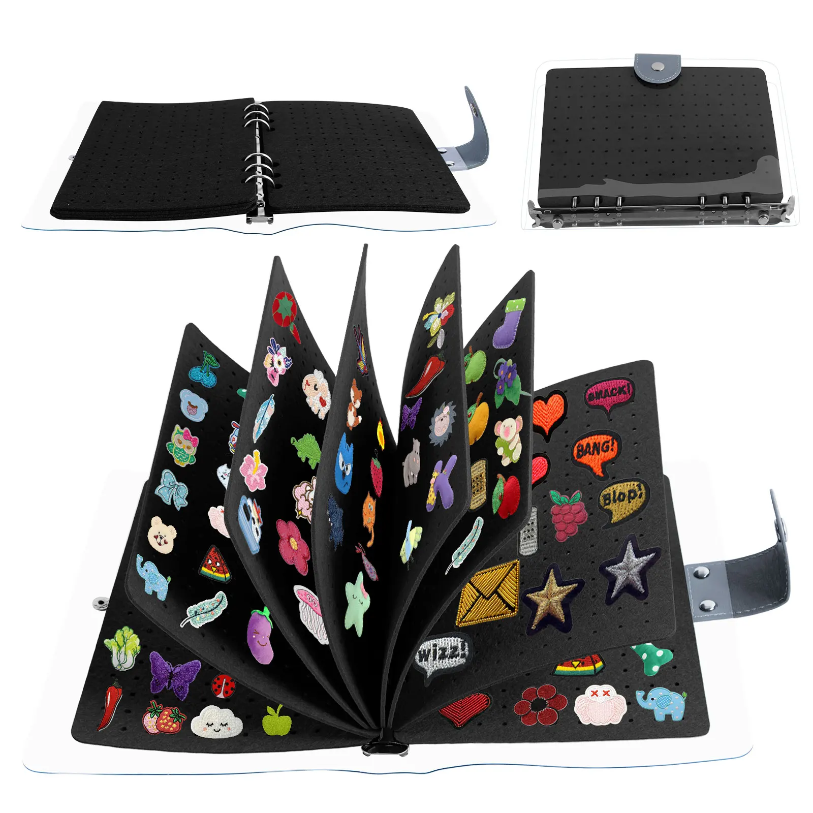 Felt Pin Brooch Display Storage Book DIY Badge Charms Organizer Booklet Metal Badge Chest Souvenir Album Pin Badges Collection