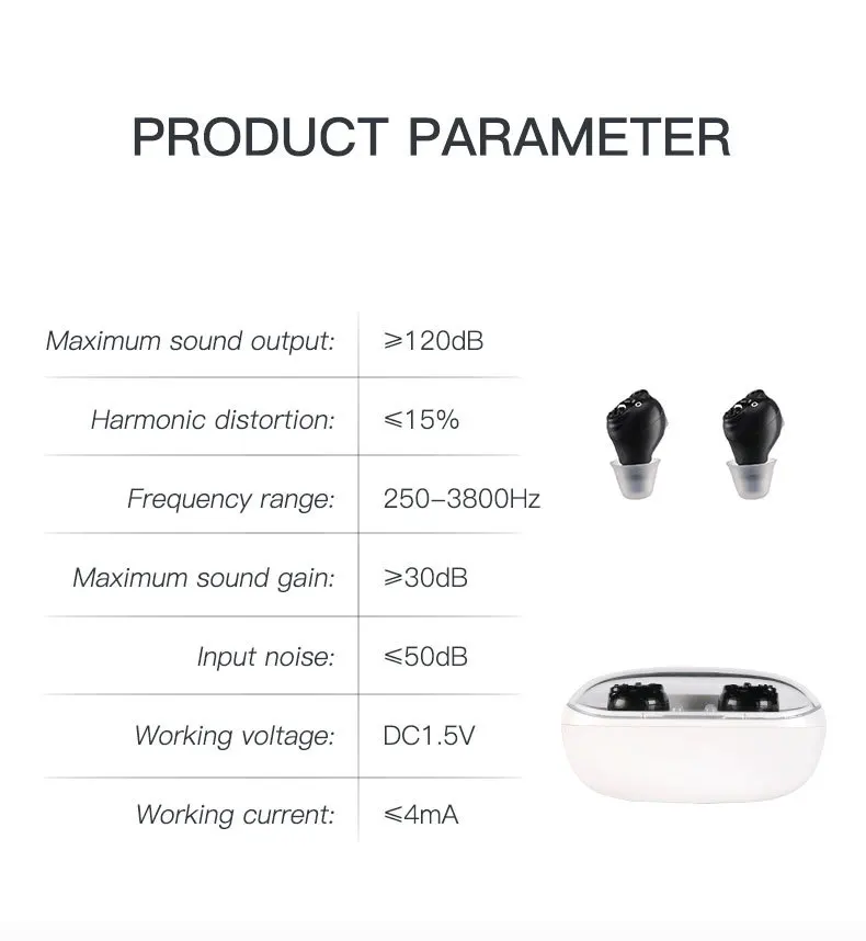 Wireless Mini Noise-cancelling Hearing Aid Senior Invisible Original Audio Ampli