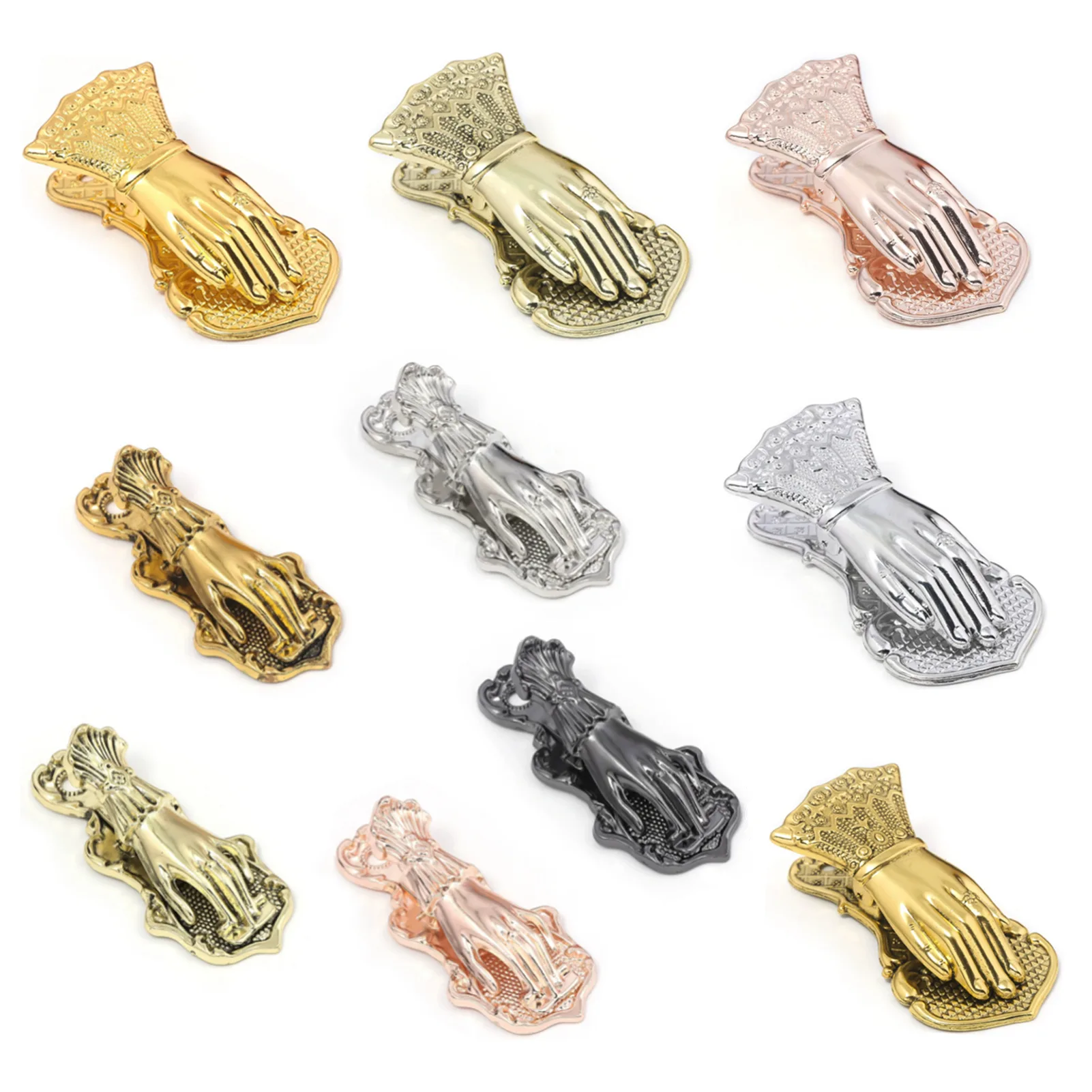 Lady's Hand Metal Account Clip French Retro Fixed Clip Bookmark Note Hand Shape Creative Photo Letter