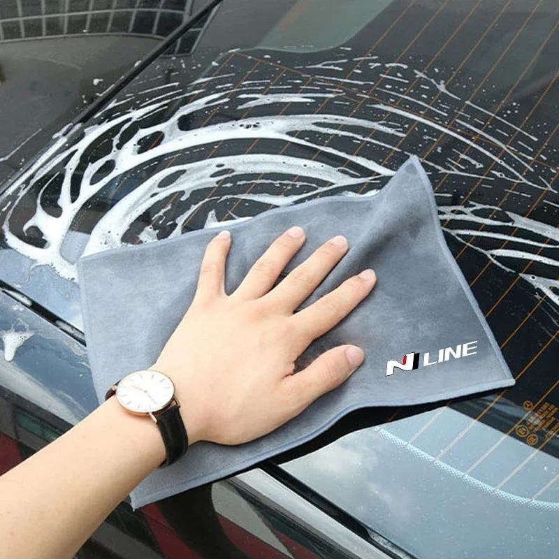 Car Microfiber Cleaning Towel Car Drying Towel Auto Washing Tools For Hyundai N Line Nline tucson kona sonata veloster i30 i20 microfiber towel cleaning cloth microfiber car towel microfiber towels microfiber washing towel car washing towel car drying towel drying cloth