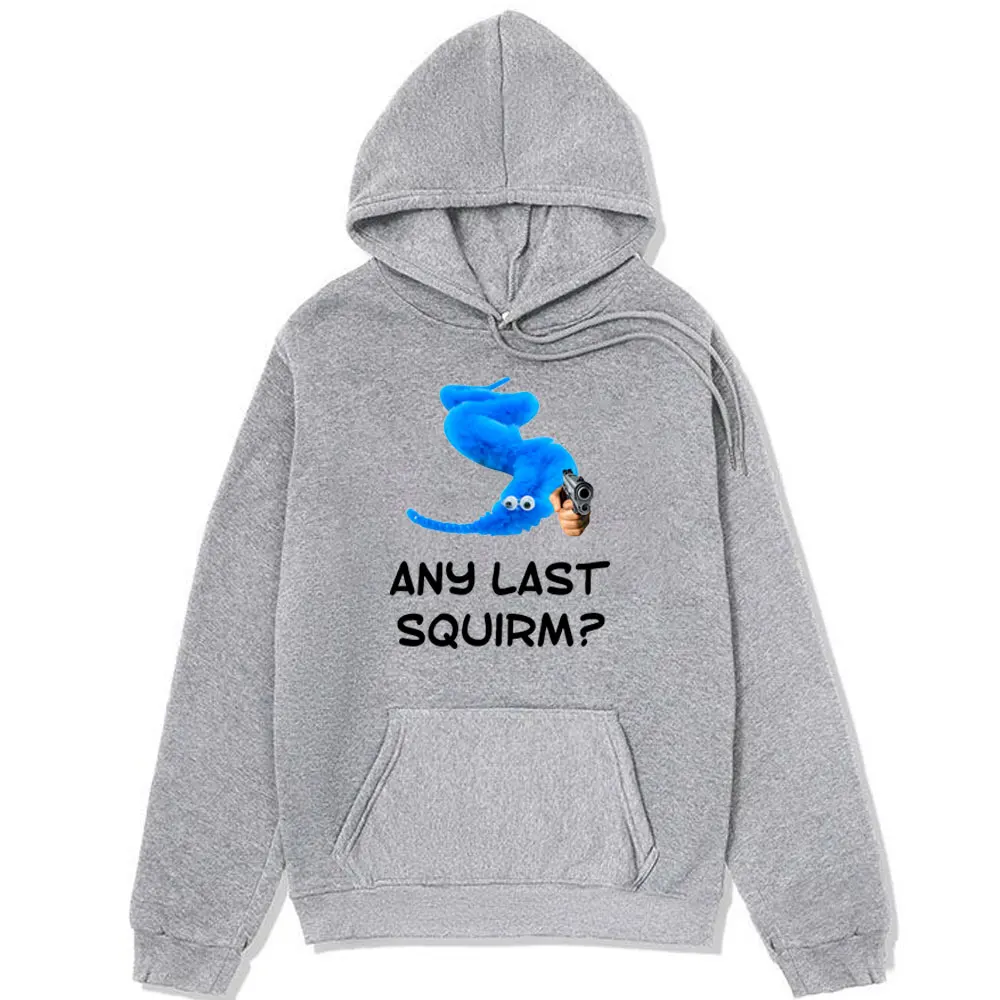 Any Last Squirm Worm on A String Funny Meme Graphic Hoodie Men Women Vintage Oversized Sweatshirts Oversized Fleece Hoodies Male