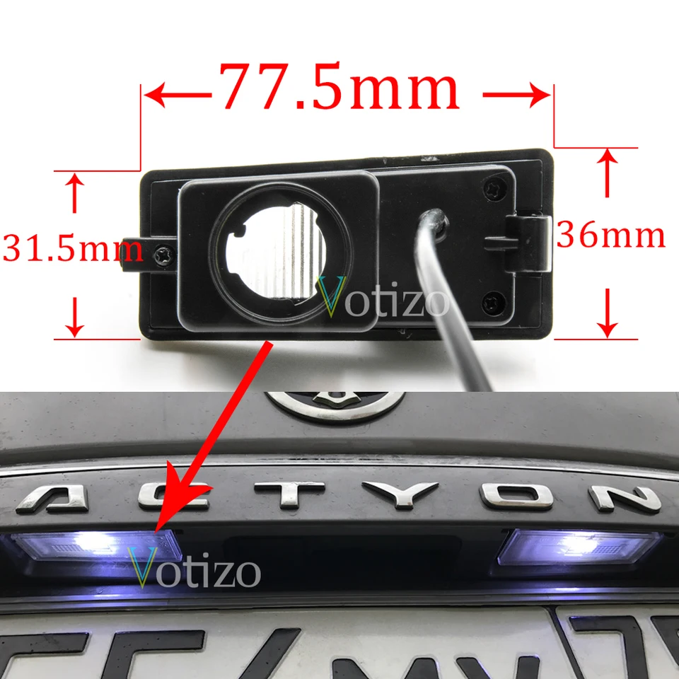 Telecamera Posteriore Yosoo Per SsangYong Rexton E Kyron, 170°, Impermeabile IP68, Visione Notturna, Parcheggio - 3