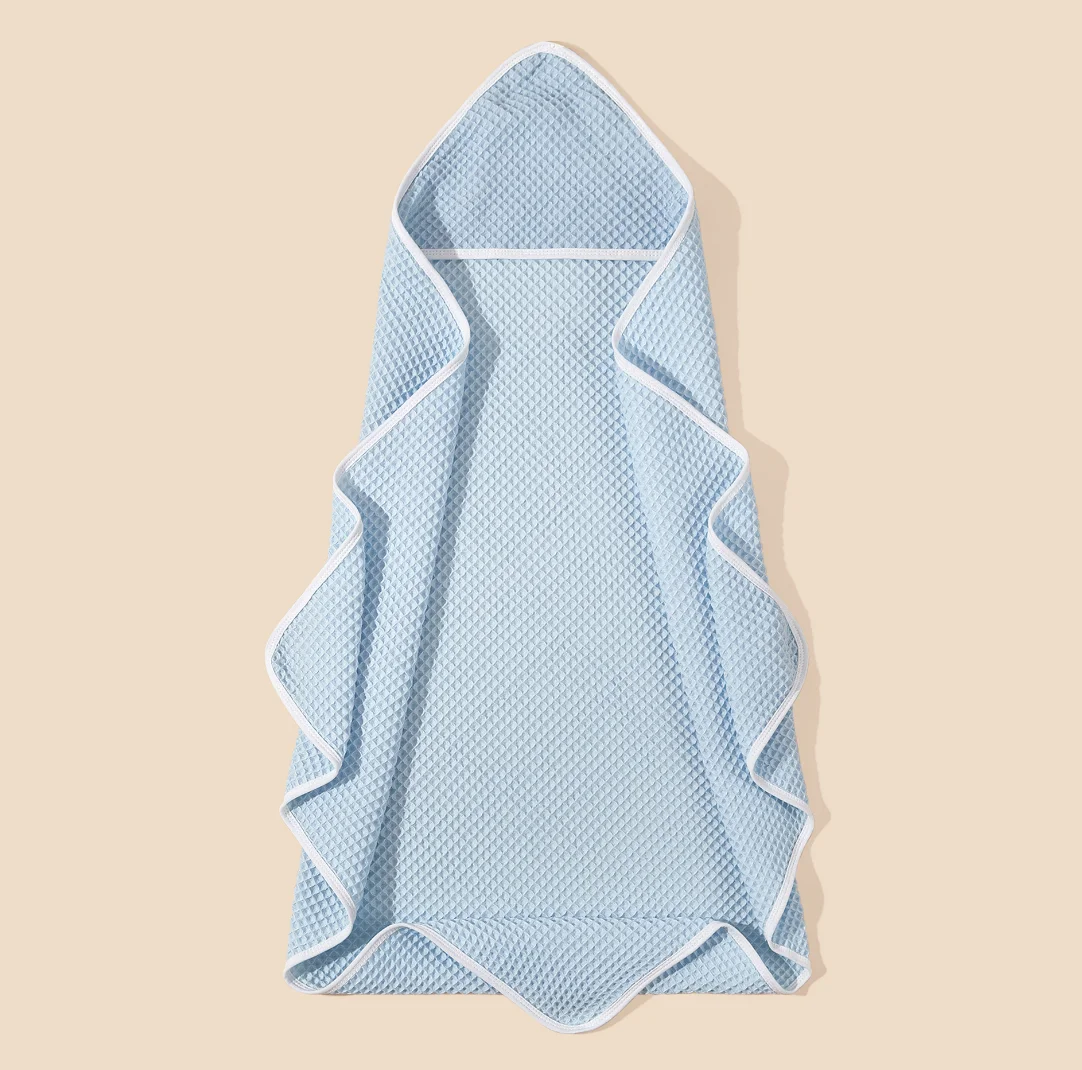 

Waffle Baby Bath Towels 100% Cotton Soft Hooded Infant Towel Toddler Bathrobe Boy Girl Newborn Swaddle Wrap Baby Blanket