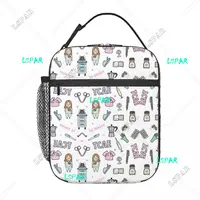 Cartoon Ladies Nurse Lunch Boxes Cute Enfermera En Apuros Lunch Bags for Nurse Insulated Food Container 2