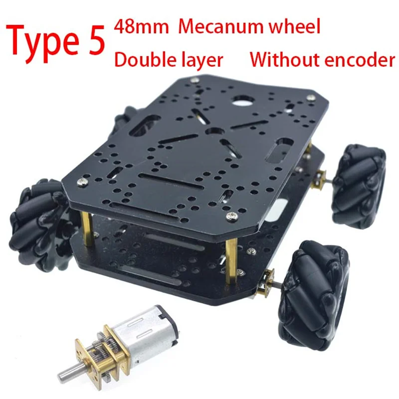 Roda Mini Micro Gear Motor, 4WD Chassis Kits de Chassi, 6V, N20 DC