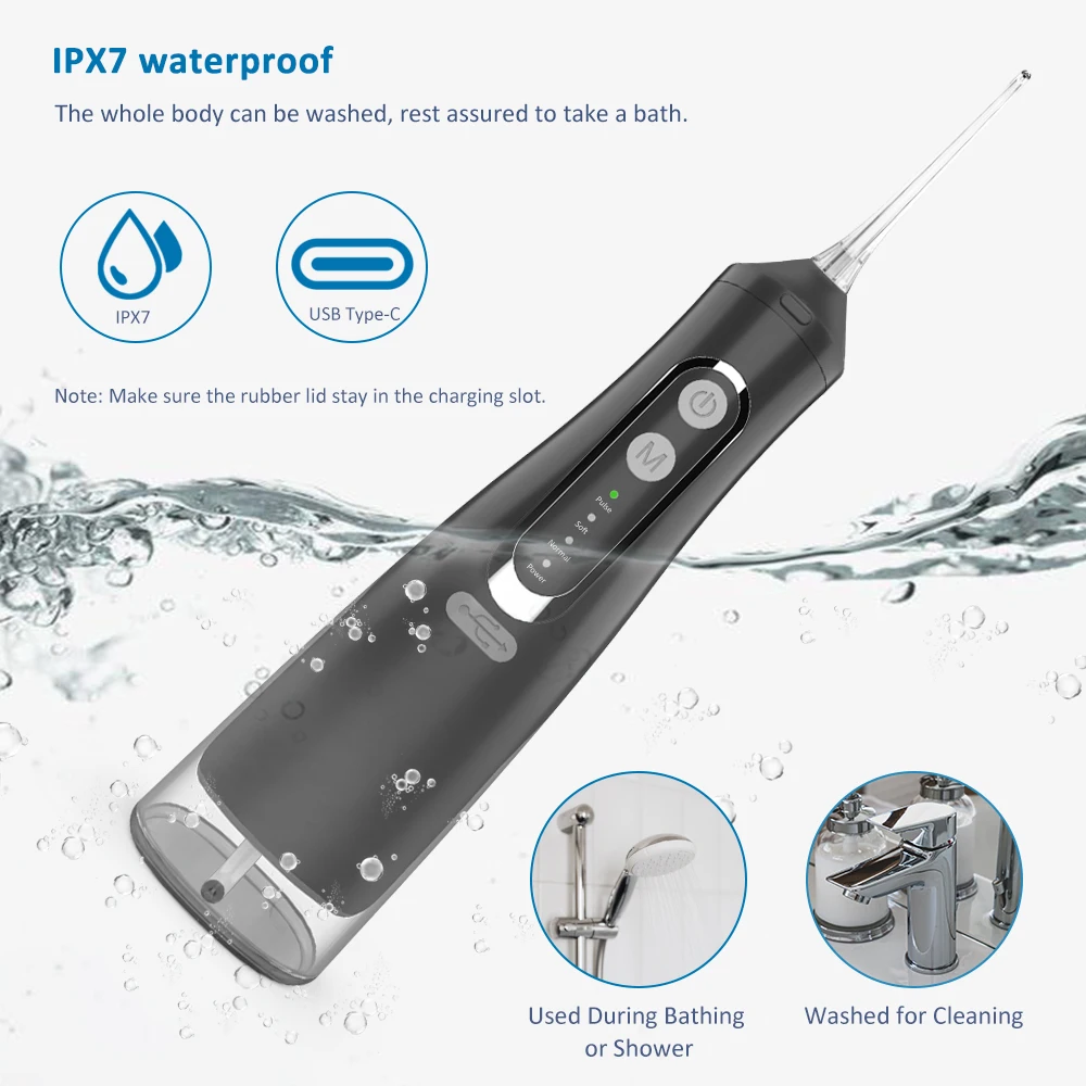  Irrigator USB   Flosser ޴ ġ  Ʈ 310ML  ũ  ġ Ŭ