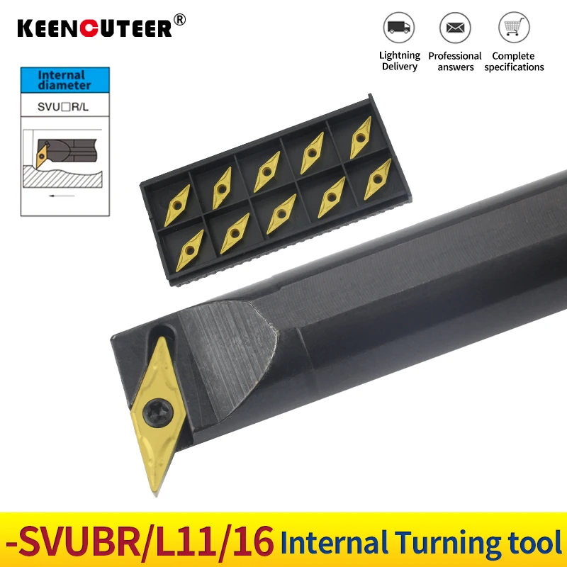 

Internal Turning Tools Cutting Bar S16Q-SVUBR11 S25S-SVUBR16 Lathe Cutter VBMT/VBGT Carbide inserts CNC Holder Inner Tool