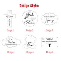 50ชิ้นที่กําหนดเองยินดีต้อนรับทารกฝักบัวโปรดปรานแท็กชื่อ,แท็กกระจกอะคริลิ,ตัวอักษรชื่อโลโก้,ขอบคุณสถานที่บัตรพรรคแท็กของขวัญ 5